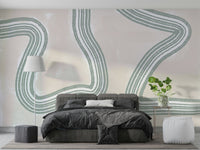 A calming abstract design wallpaper mural that defines a space.

