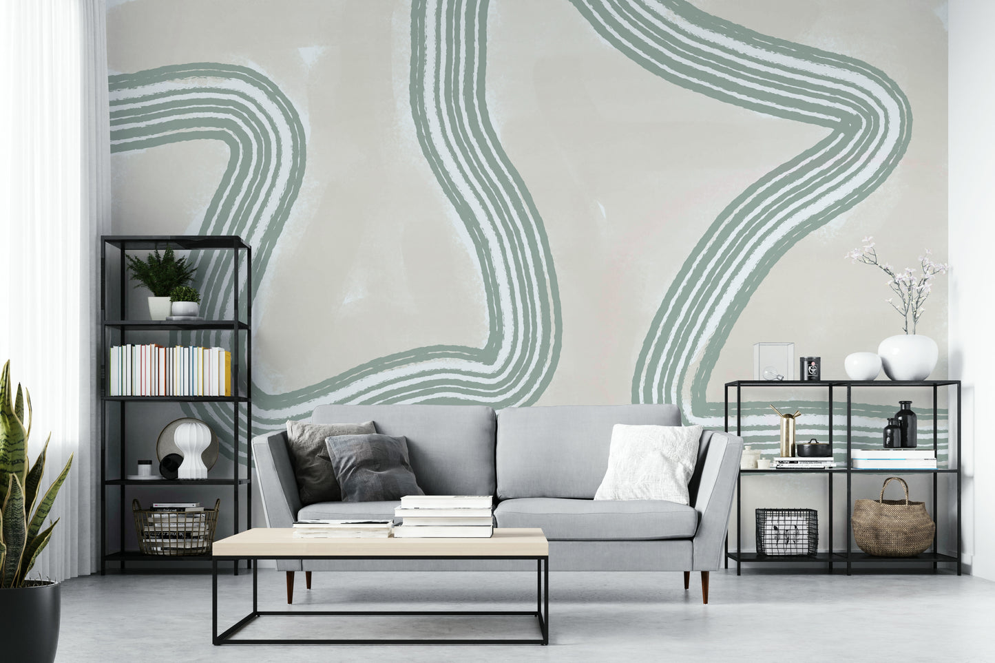A beautiful subtle abstract wallpaper mural for a modern home.

