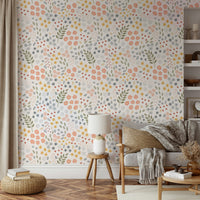 Serene pastel floral wallpaper for a calm atmosphere, GD1811