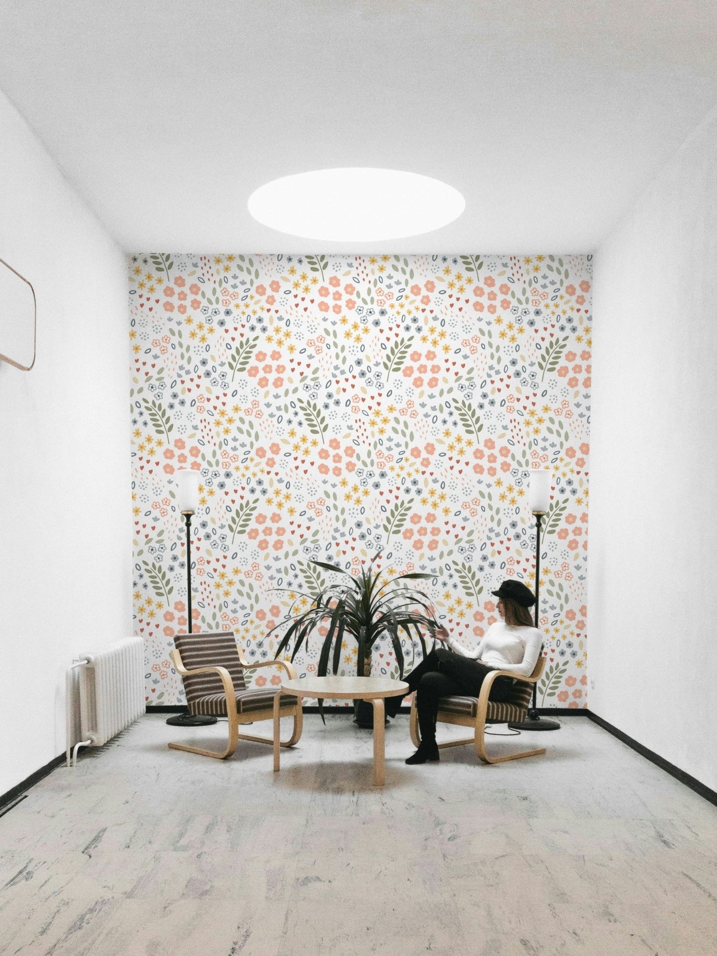 Dreamy flower wallpaper in soft pastel shades, GD1811