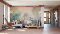 Ethereal floral mural with blush and cream petals.

