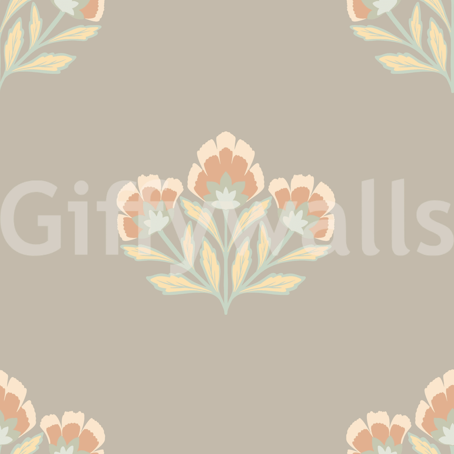 Soft Floral Symphony decorative pattern mural, gentle interior upgrade.
