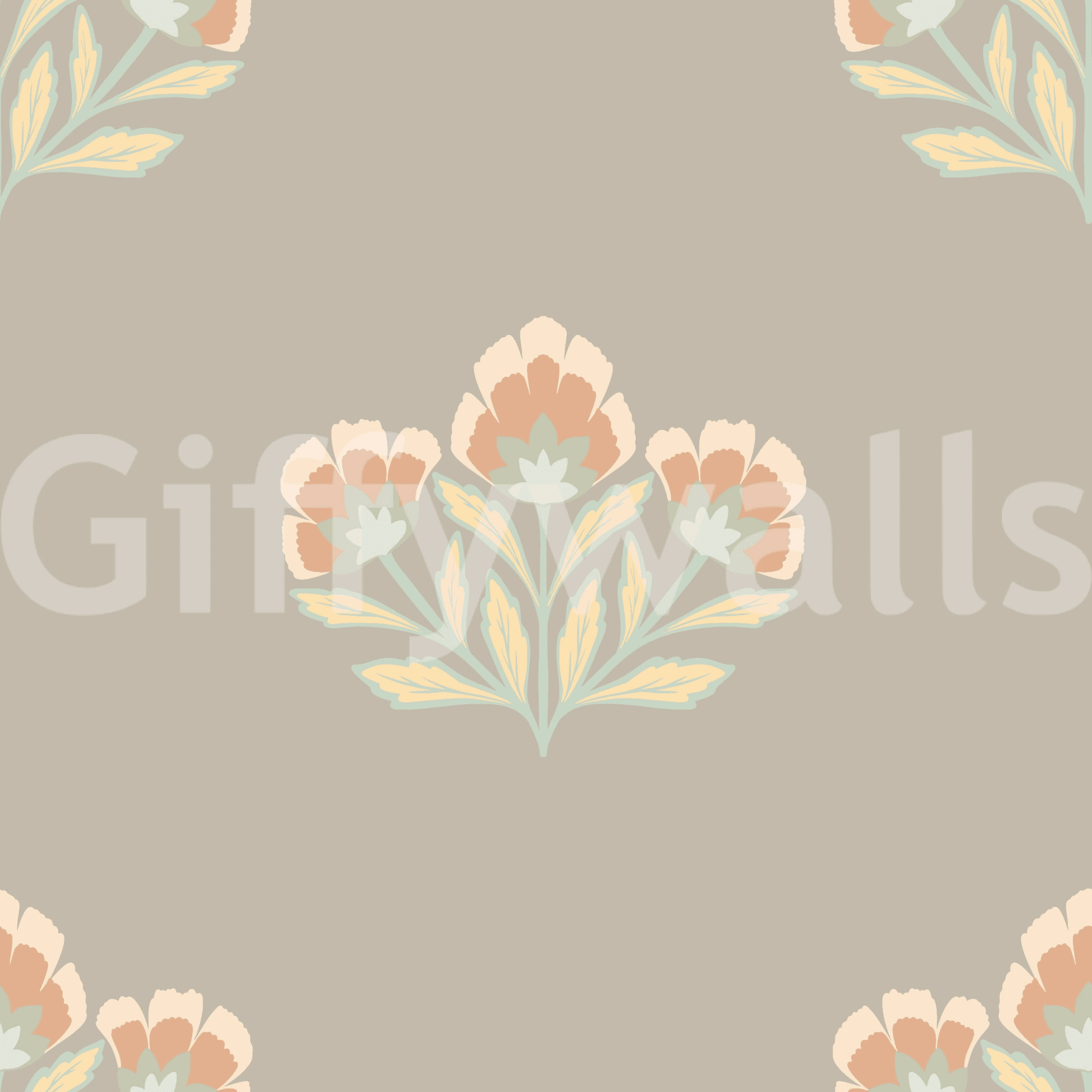 Soft Floral Symphony decorative pattern mural, gentle interior upgrade.