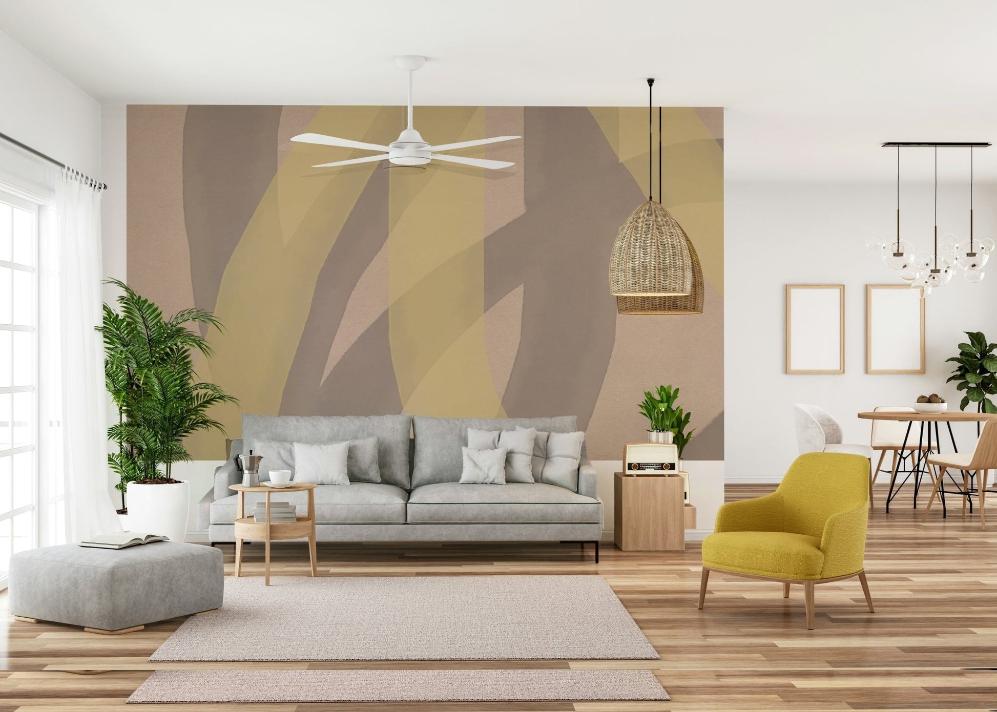 A serene subtle pattern wall mural for your decor.

