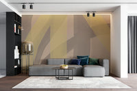 A beautiful modern art wall mural of soft shapes.

