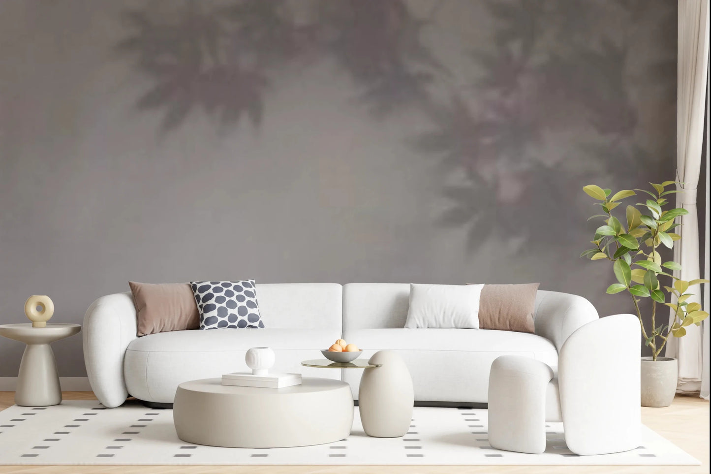 Soft Foliage Haze Wall Mural for a serene office space.