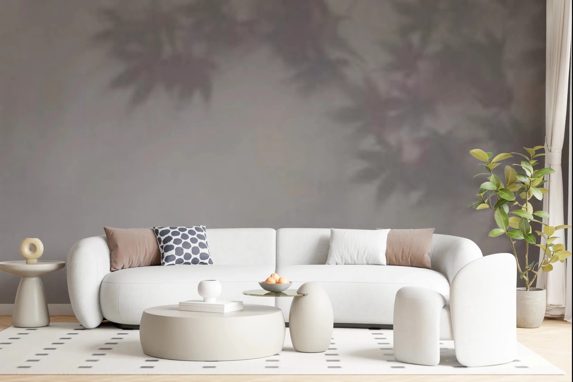 Soft Foliage Haze Wall Mural for a serene office space.