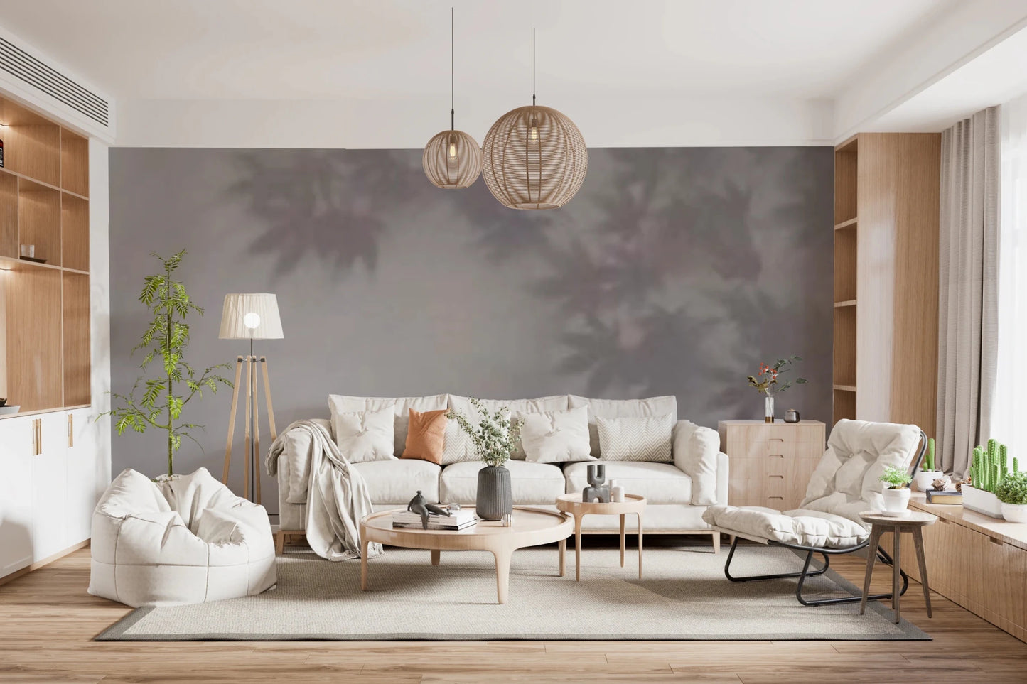 Soft Foliage Haze Wall Mural for feature wall styling.