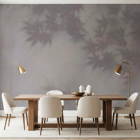 Elegant grey leaf wallpaper for a modern flat or lounge.