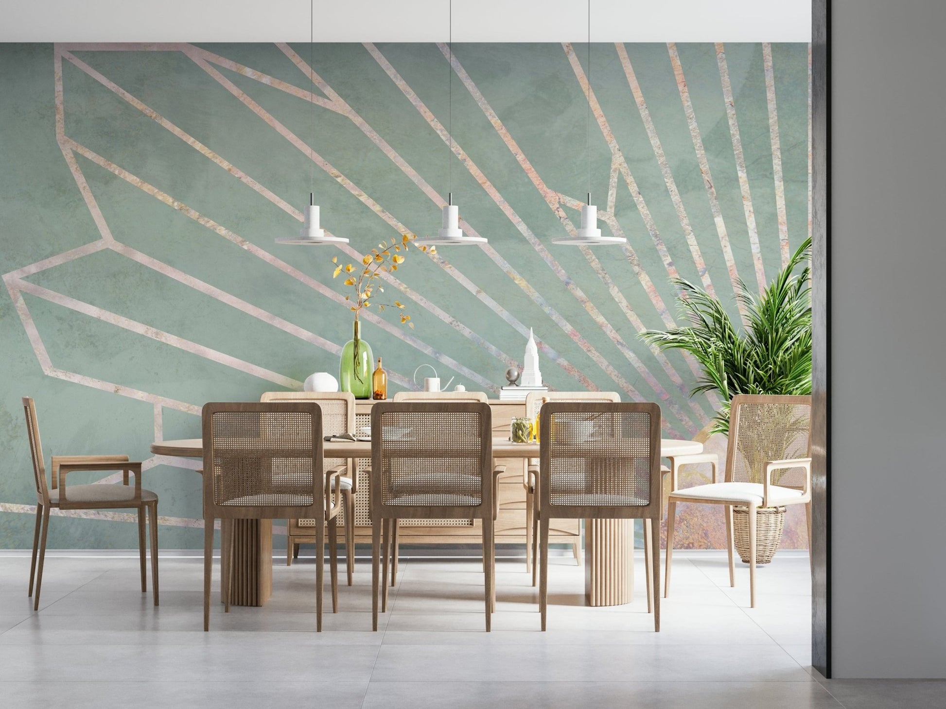 Soft Geo Sunrise Wall Mural -2464593