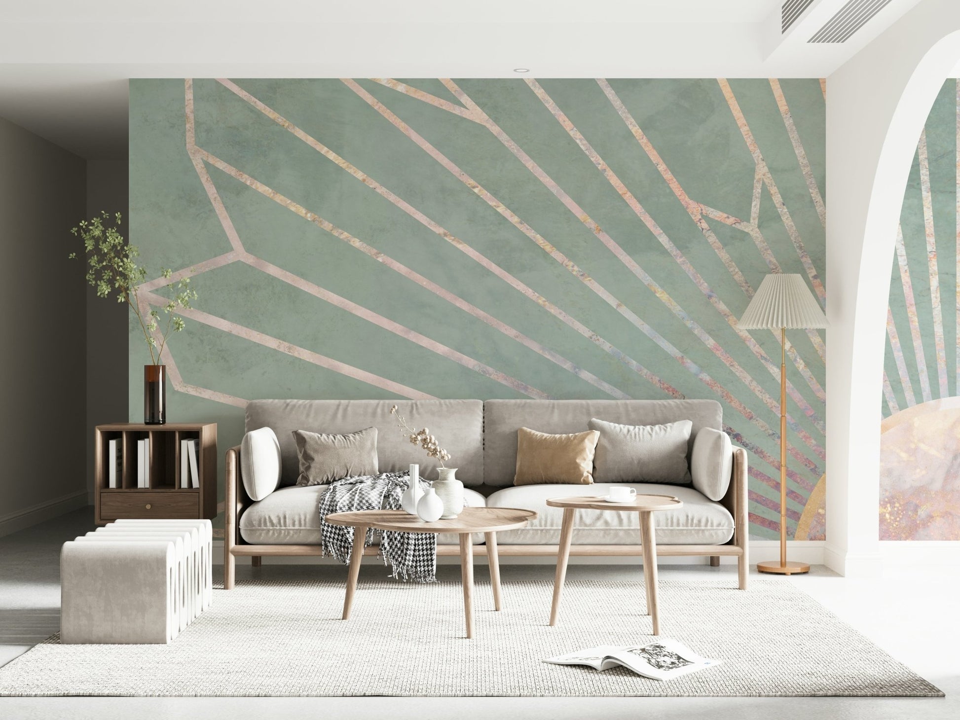 Soft Geo Sunrise Wall Mural -2464593