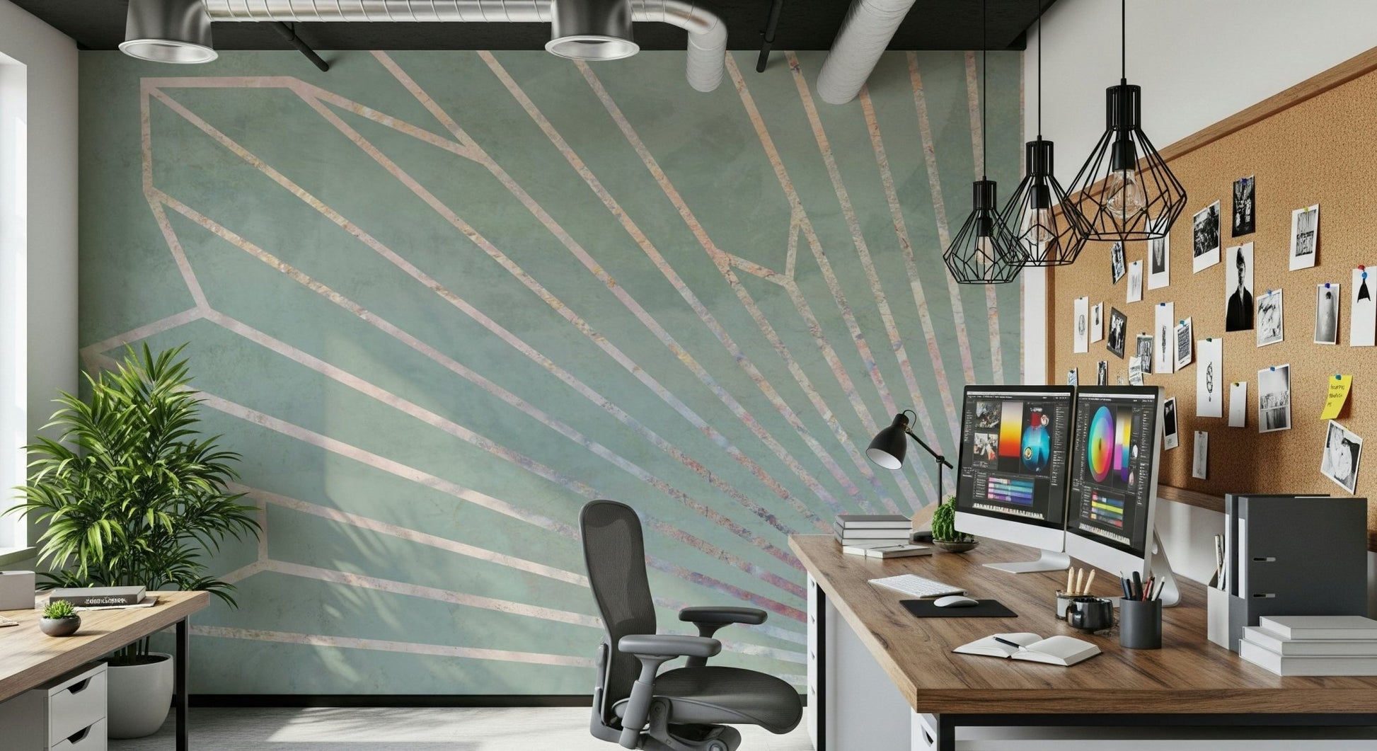 Soft Geo Sunrise Wall Mural -2464593