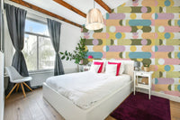 Kids' room with Soft Geometry Puzzle Wallpaper backdrop