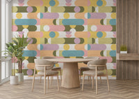 Modern pastel wallpaper with minimalist geometry