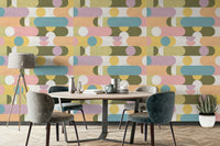 Creative space featuring pastel puzzle wallpaper pattern