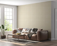 Office room with Soft Gingham On Canvas Muted Wallpaper and canvas-look texture ⁠GD9214
