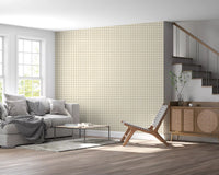 Calm neutral Soft Gingham On Canvas Muted Wallpaper with subtle plaid detail ⁠GD9214