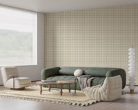 Muted gray Soft Gingham On Canvas Muted Wallpaper with layered check pattern GD9214