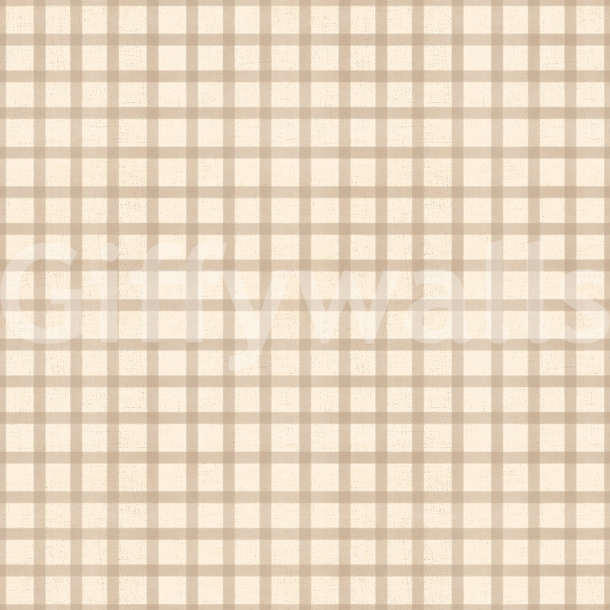 Neutral gingham wallpaper design with Soft Gingham On Canvas Vintage texture finish, GD9215