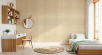 Clean grid detailing shapes Soft Gingham On Canvas Wallpaper with a classic finish⁠ GD9213
