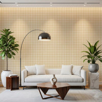 Warm beige lines give Soft Gingham On Canvas Wallpaper a calm plaid look ⁠GD9213