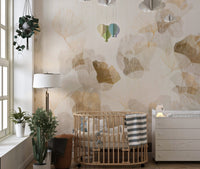 Botanical Ginkgo Gold Wallpaper Mural
