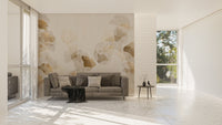 Soft Gold Ginkgo Floral Wallpaper Mural
