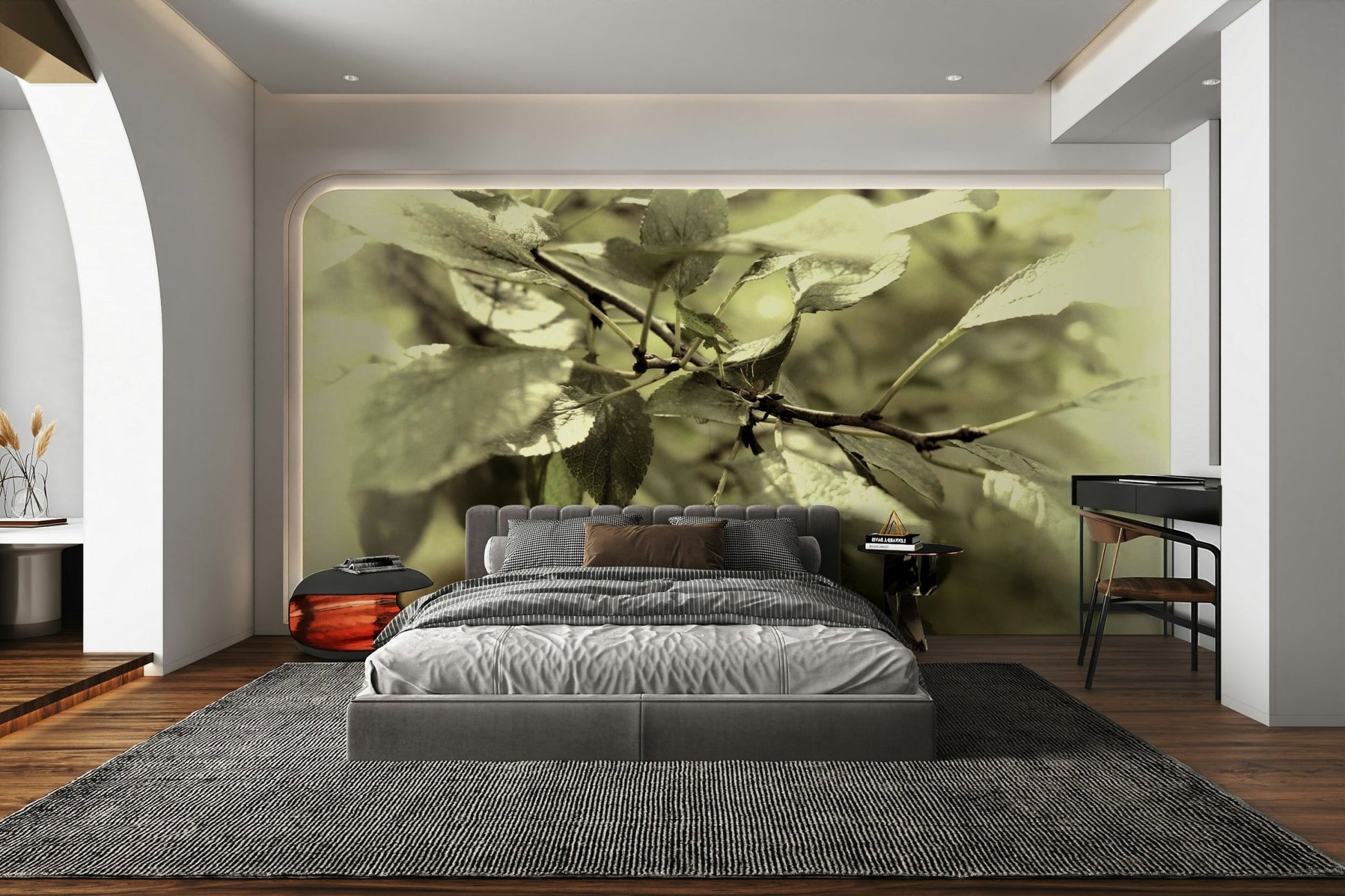 Wall decor evoking tranquility and freshness.

