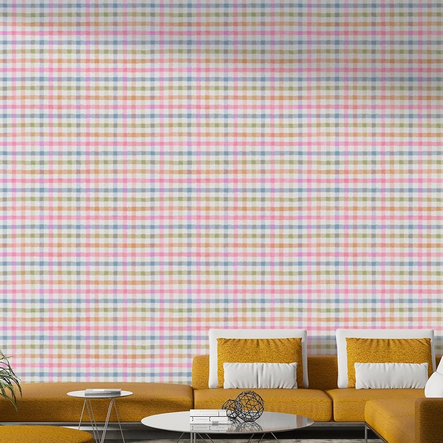 Light pastel squares on wallpaper for walls

