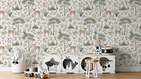 Storybook-style forest wallpaper print KB94
