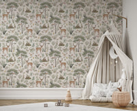 Rustic vintage forest wallpaper mural
