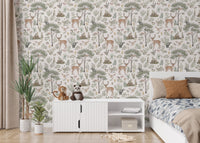 Ivory woodland wallpaper for interiors
