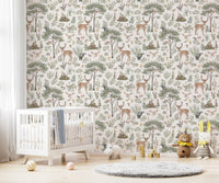 Timeless wildlife wallpaper with trees
