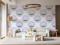 Lavender Bloom wallpaper used for a wall in a cheerful Living room⁠ GD9454