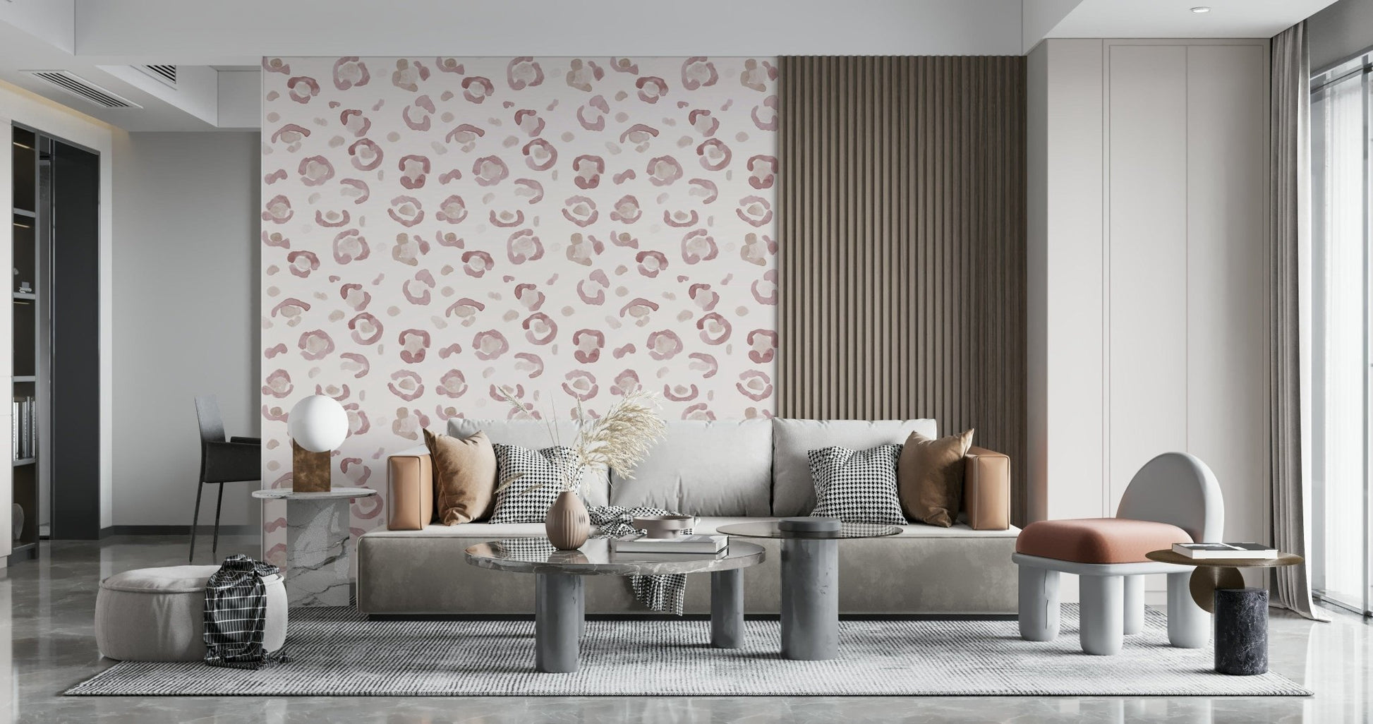 Textured watercolor style of the appealing Soft Leopard Print Wallpaper print.