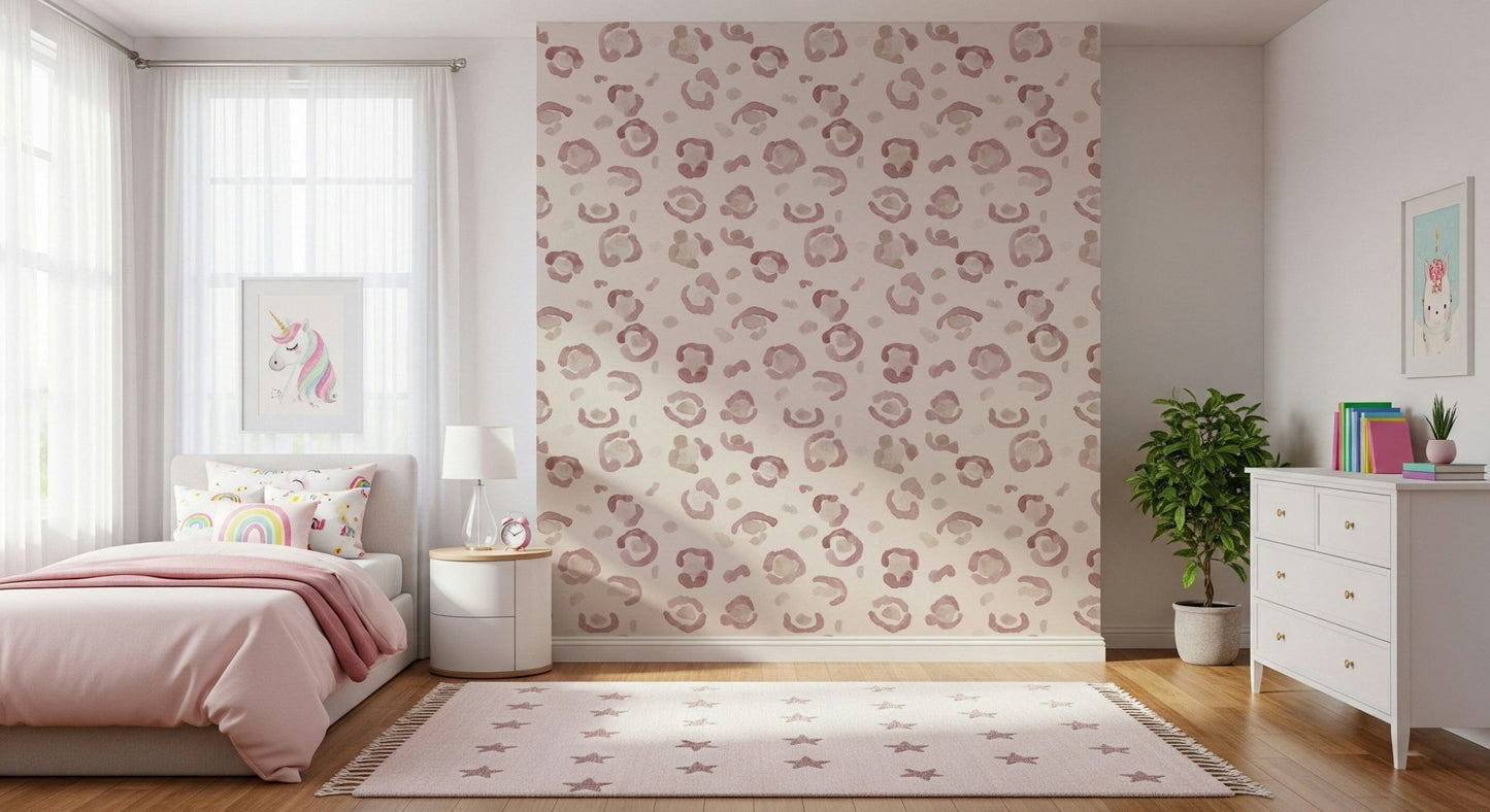 Watercolor leopard spots on Soft Leopard Print Wallpaper.