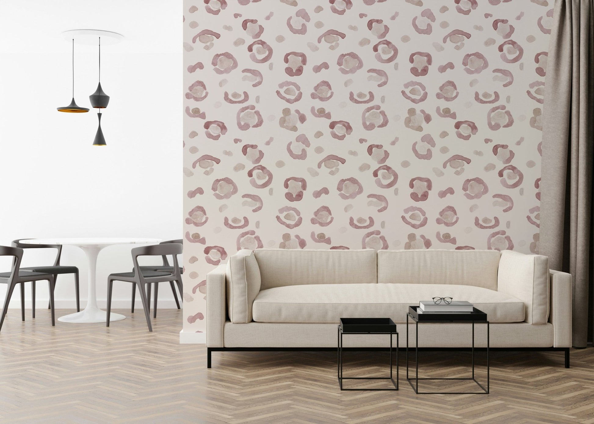 Gentle animal print design of the Soft Leopard Print Wallpaper for walls.