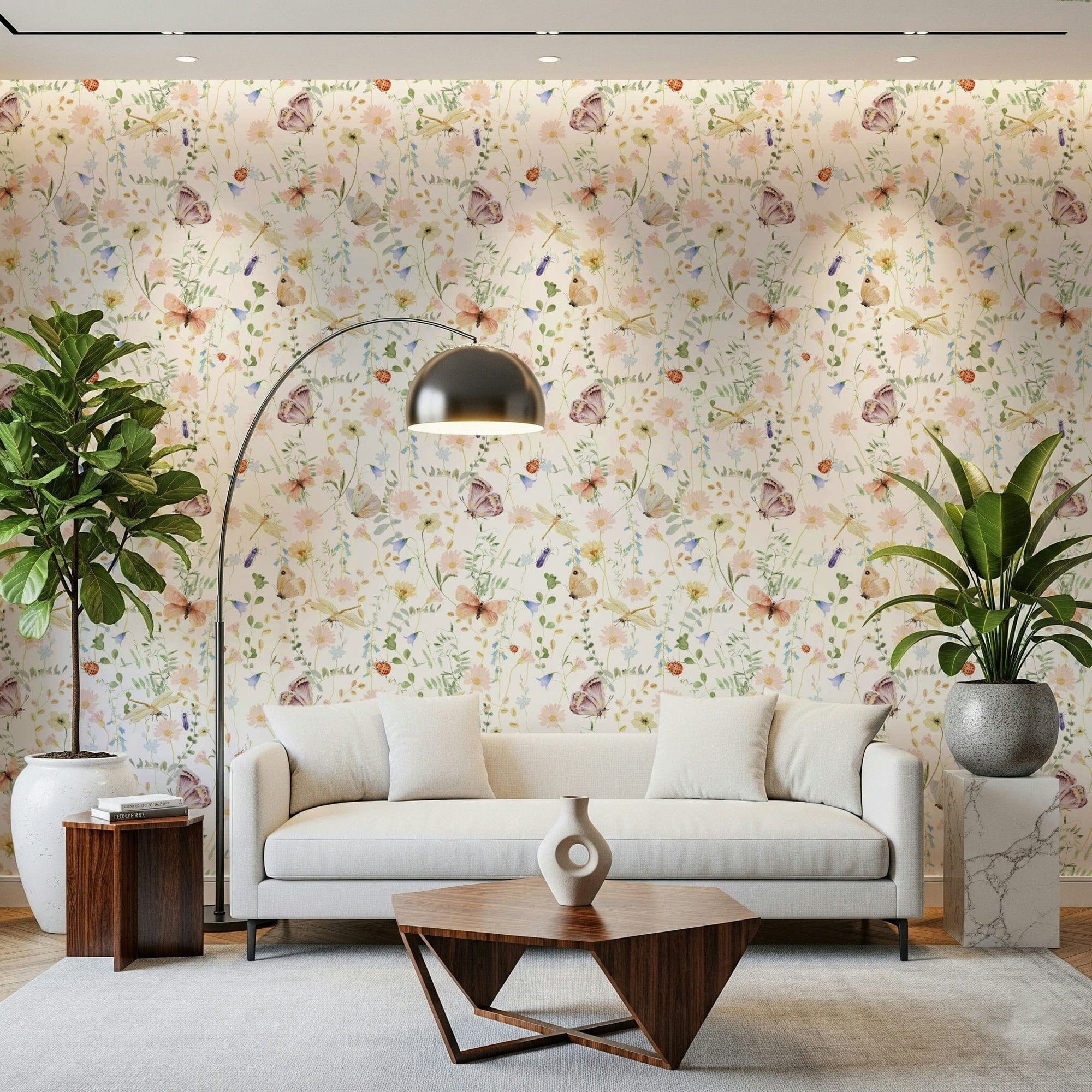 Soft Meadow Whispers Wallpaper with delicate wildflower pattern GD7345
