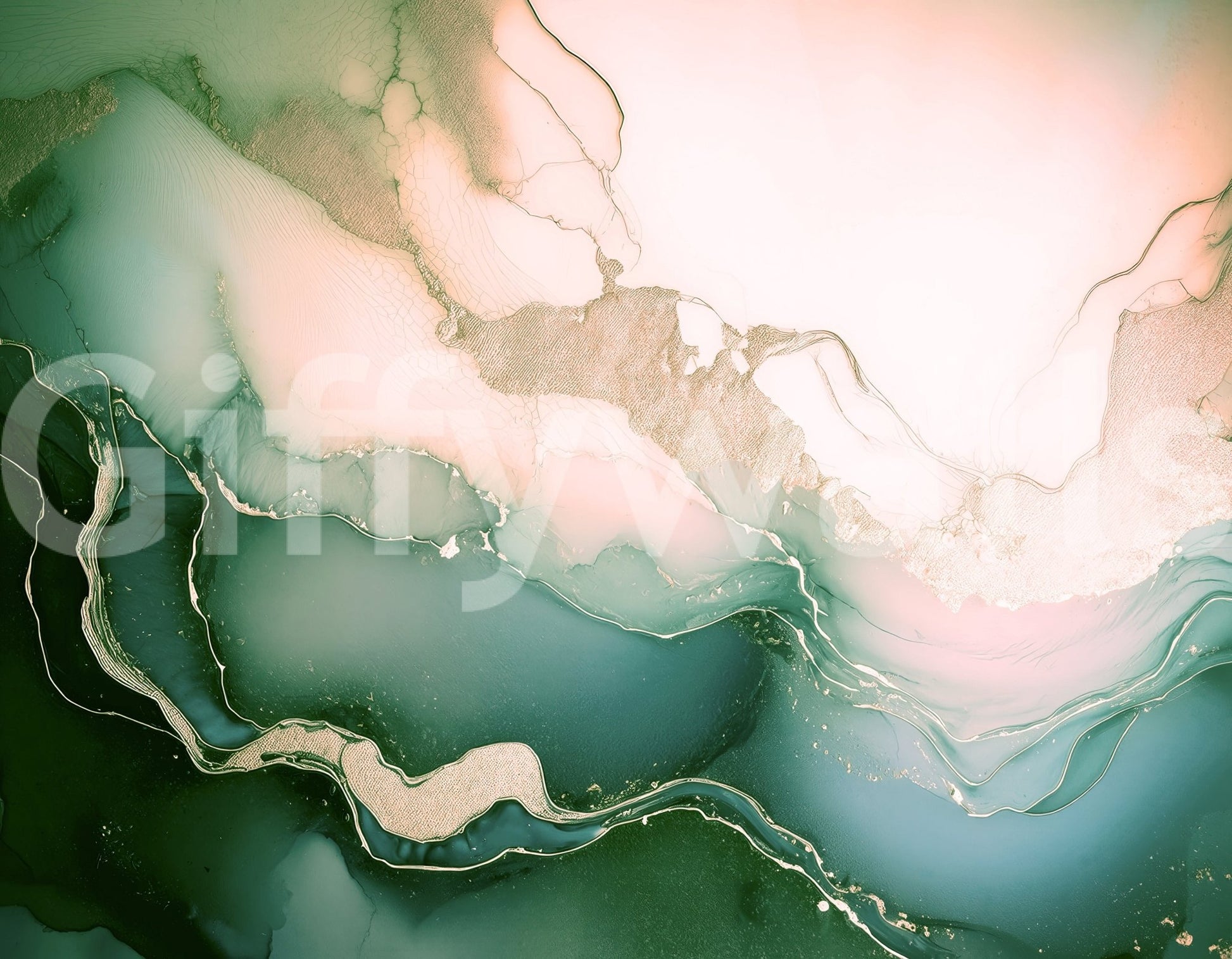 Contemporary furniture complementing the soft Soft Mineral Hues Sage-Rose Wall Mural.