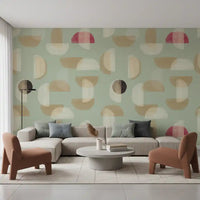Hallway with Soft Modern Shapes wall mural soft shapes