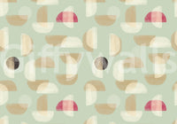 Soft Modern Shapes mural featuring pastel tone geometry