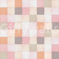 Home office with the gentle Soft Mosaic grid-style wallpaper.