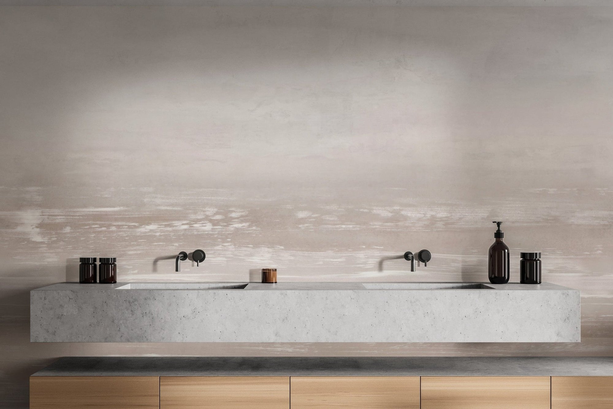 Beige and cream abstract wall mural D232
