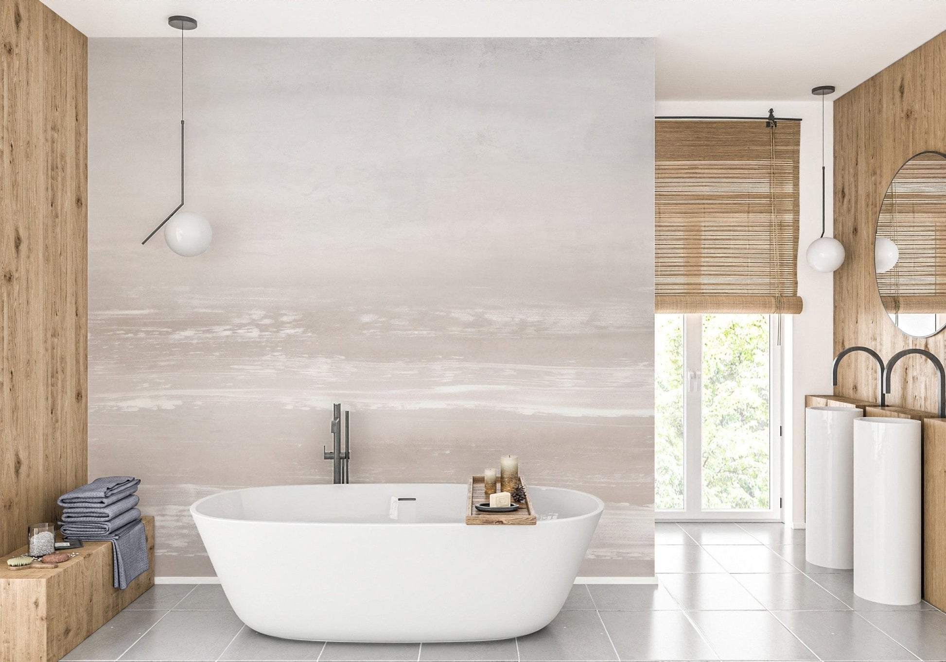 Earthy tones abstract wall covering
