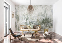 Nature-inspired detail shapes Soft Neutral Botanical wall mural with light contrast, GD9285