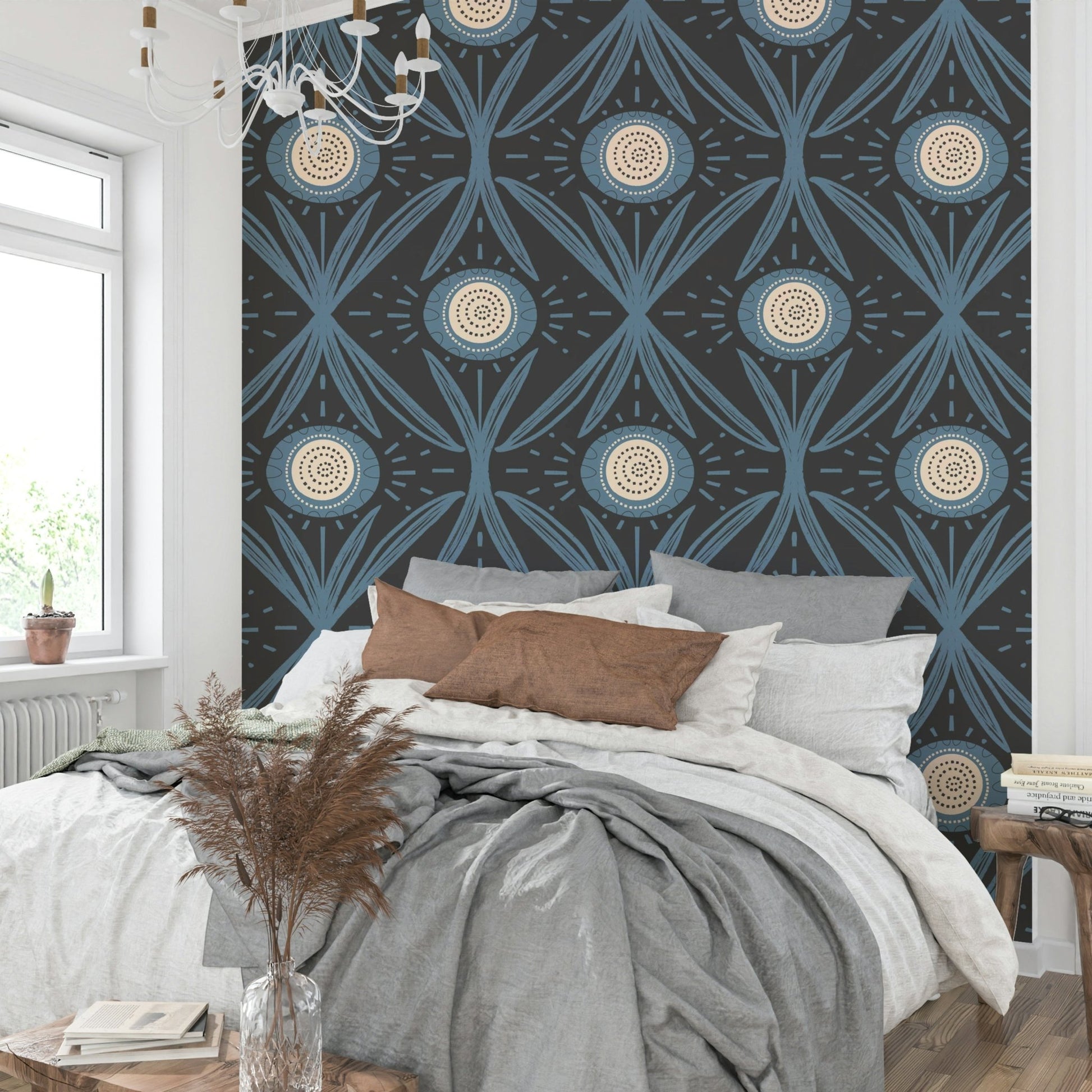 Soft olive green wallpaper design
