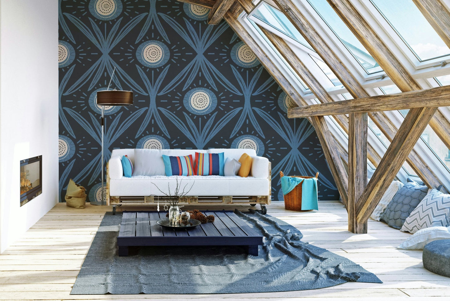 Muted green mural wallpaper for walls
