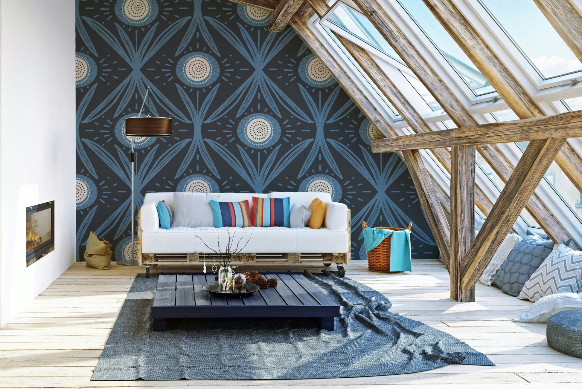 Muted green mural wallpaper for walls
