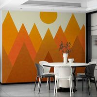 Warm mountain landscape wallpaper mural
