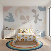 Bedroom interior Soft Organic Shapes wallpaper soft tone shapes